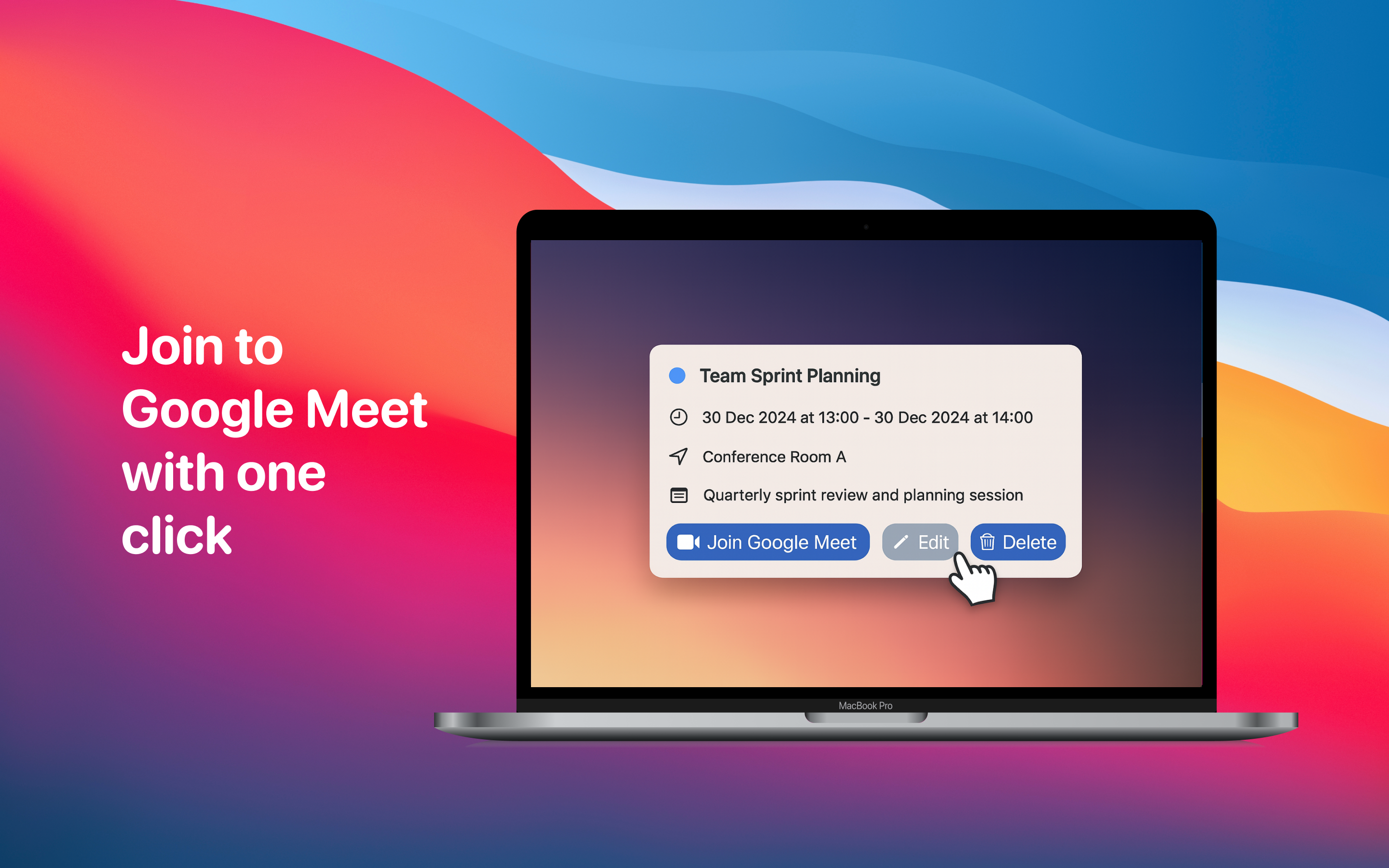 Easy one-click Google Meet join